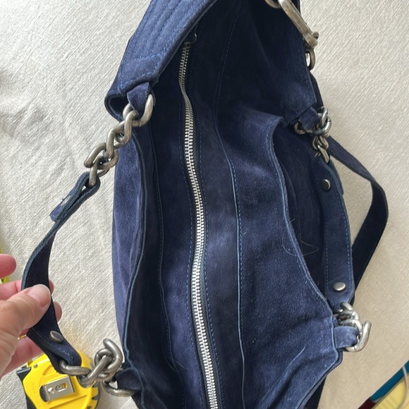 Free People NWTBBlue Suede Shopper Tote Crossbody Bag Elevate Day to Evening 🌈 - Picture 11 of 14